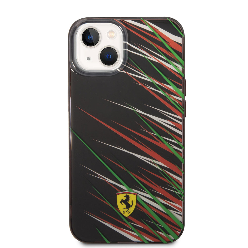 iPhone 14 Kılıf Ferrari Orijinal Lisanslı Baskı Logolu Çimen Desenli Kılıf