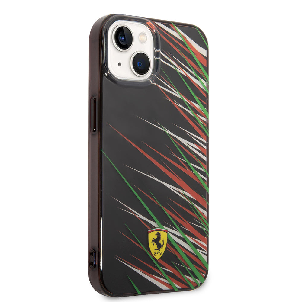 iPhone 14 Kılıf Ferrari Orijinal Lisanslı Baskı Logolu Çimen Desenli Kılıf