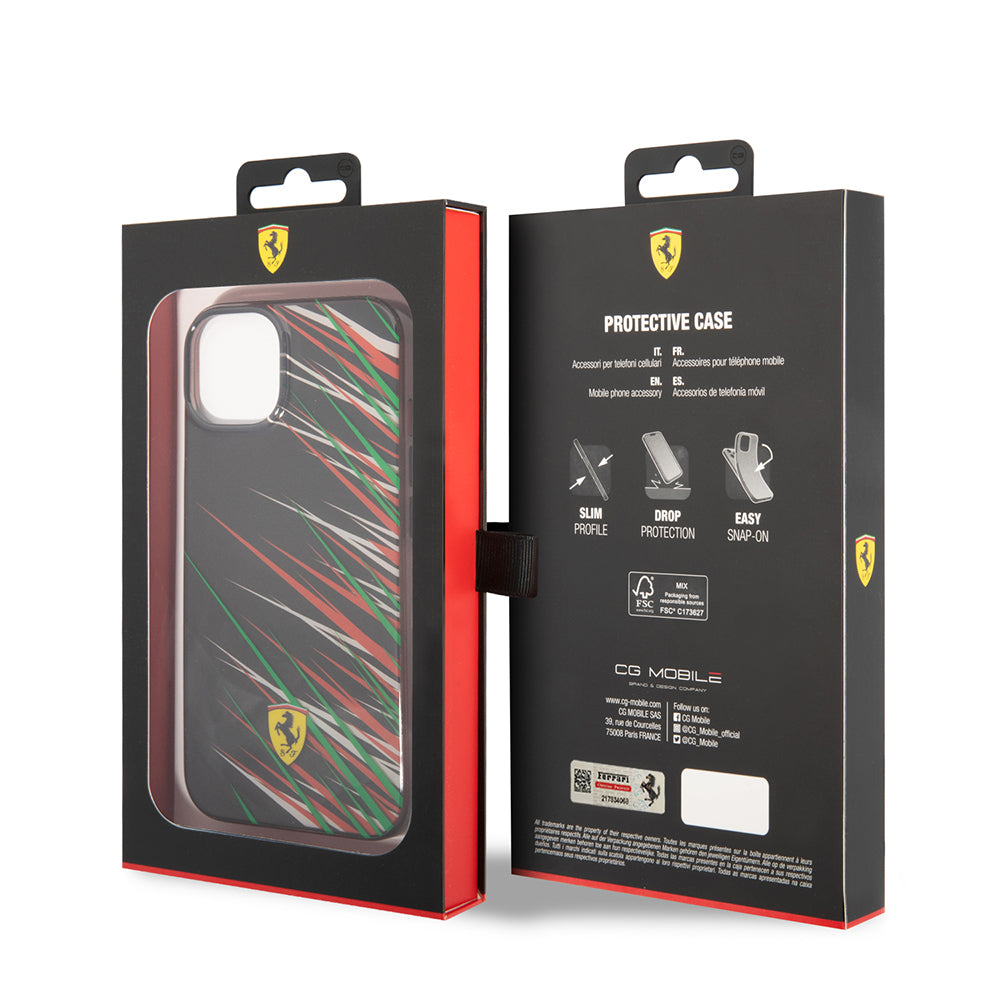 iPhone 14 Kılıf Ferrari Orijinal Lisanslı Baskı Logolu Çimen Desenli Kılıf