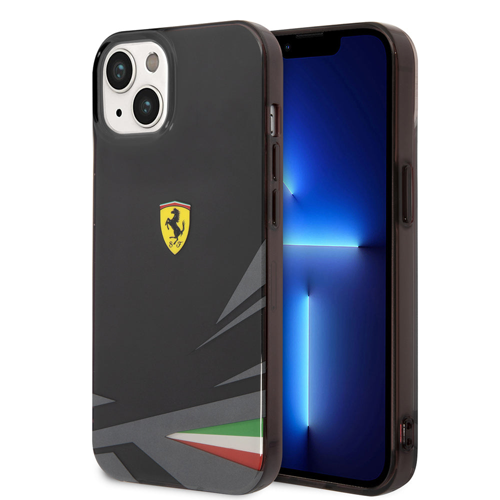 iPhone 14 Kılıf Ferrari Orijinal Lisanslı Baskı Logolu İtalyan Bayrak Baskılı Dizayn Kılıf