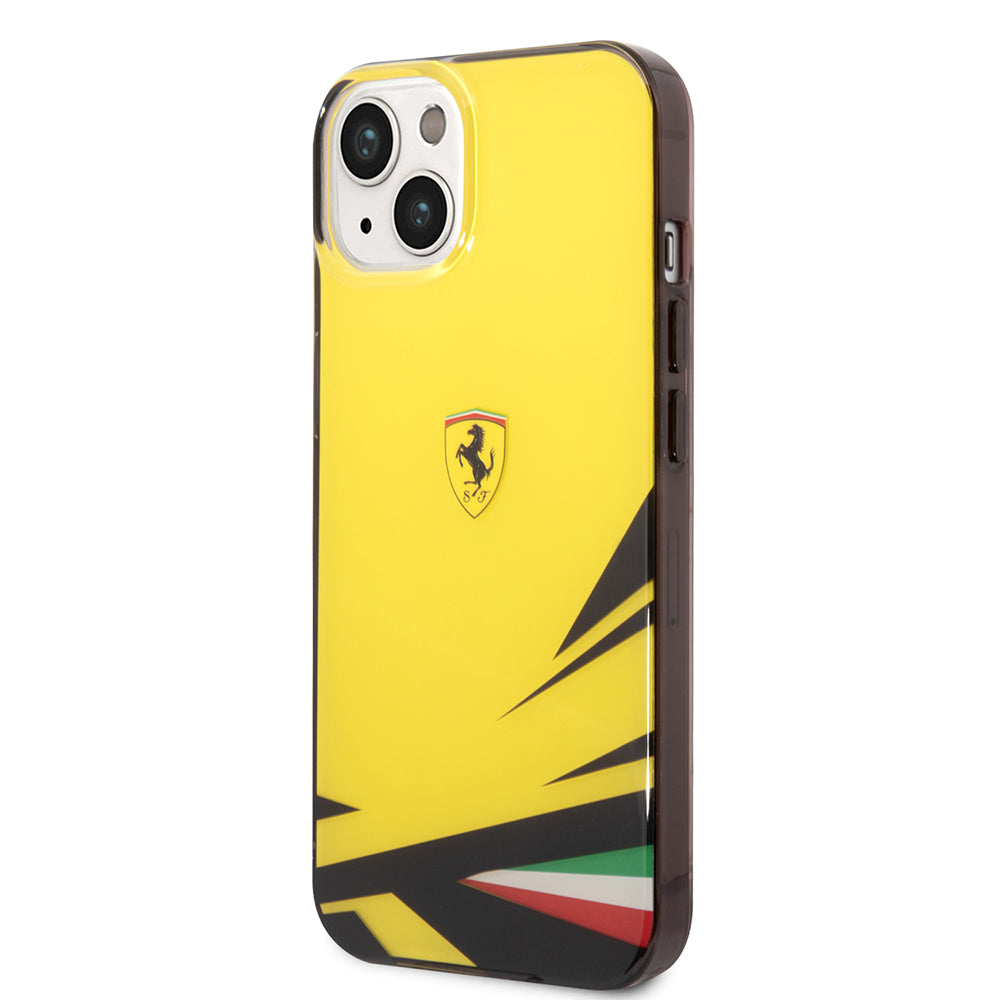 iPhone 14 Kılıf Ferrari Orijinal Lisanslı Baskı Logolu İtalyan Bayrak Baskılı Dizayn Kılıf