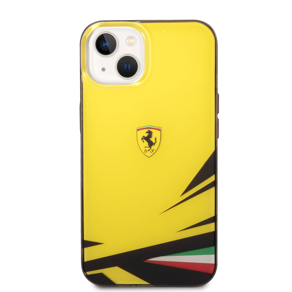 iPhone 14 Kılıf Ferrari Orijinal Lisanslı Baskı Logolu İtalyan Bayrak Baskılı Dizayn Kılıf
