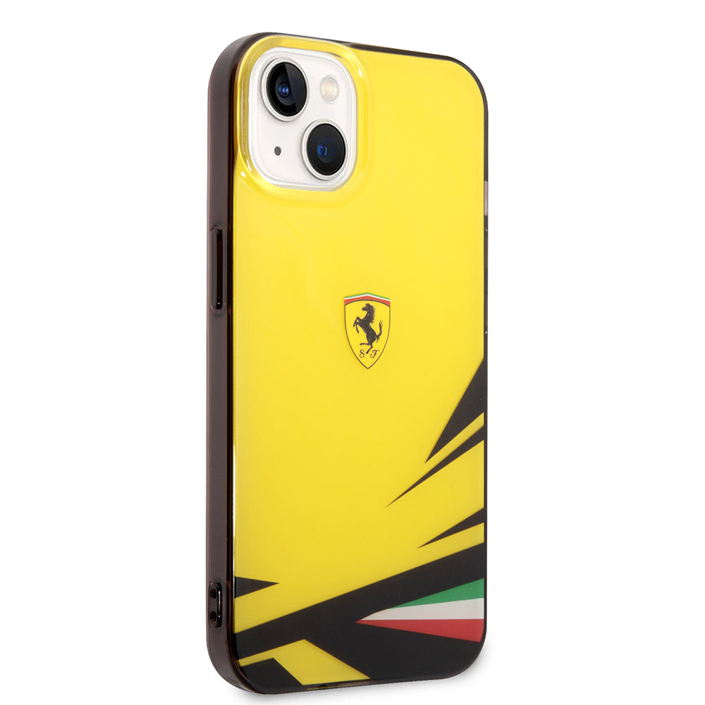 iPhone 14 Kılıf Ferrari Orijinal Lisanslı Baskı Logolu İtalyan Bayrak Baskılı Dizayn Kılıf