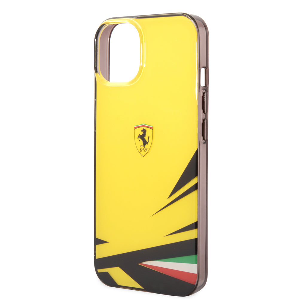 iPhone 14 Kılıf Ferrari Orijinal Lisanslı Baskı Logolu İtalyan Bayrak Baskılı Dizayn Kılıf