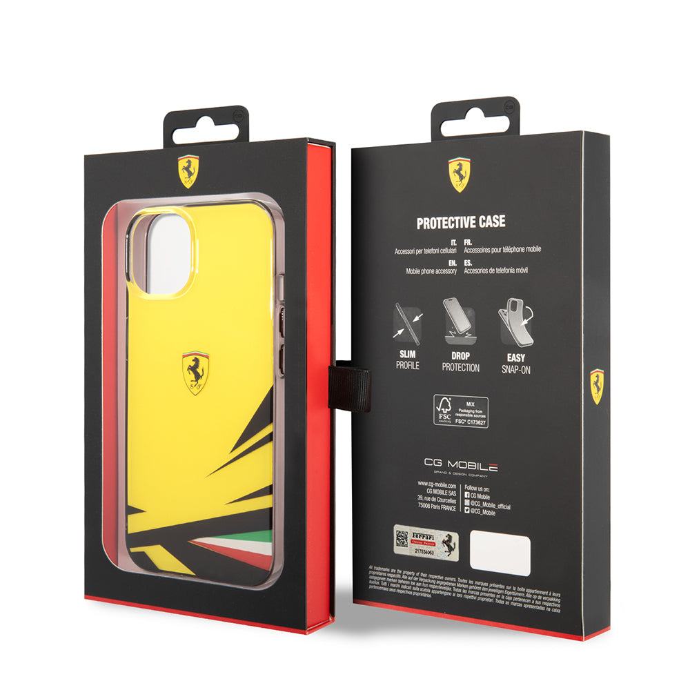 iPhone 14 Kılıf Ferrari Orijinal Lisanslı Baskı Logolu İtalyan Bayrak Baskılı Dizayn Kılıf