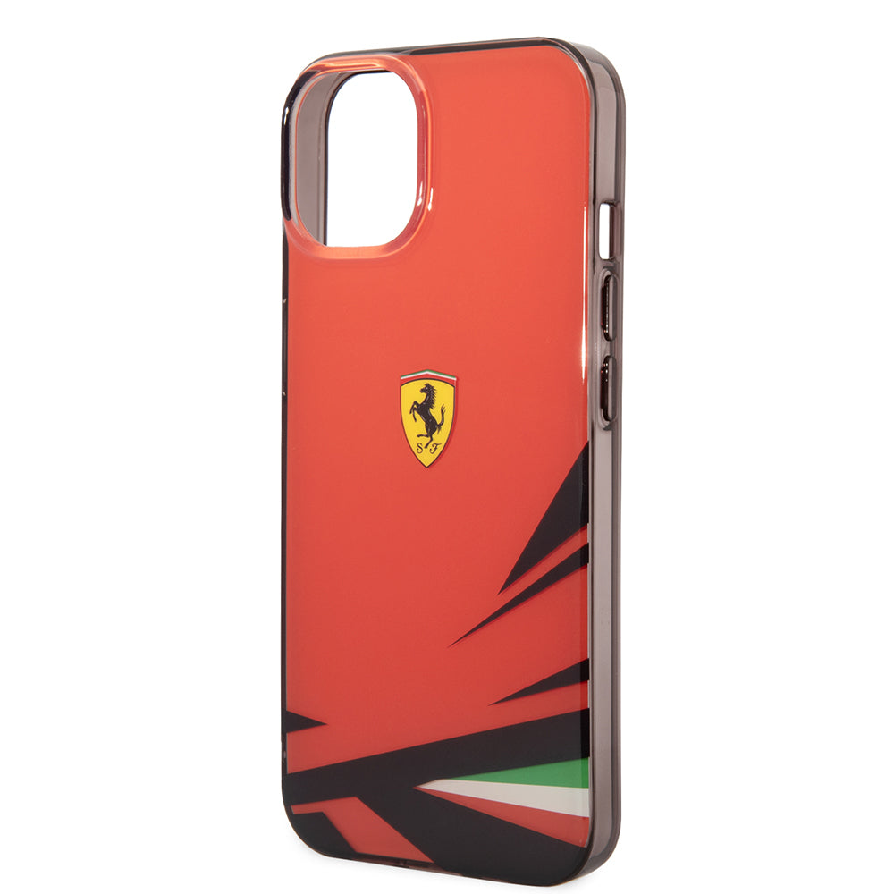 iPhone 14 Kılıf Ferrari Orijinal Lisanslı Baskı Logolu İtalyan Bayrak Baskılı Dizayn Kılıf