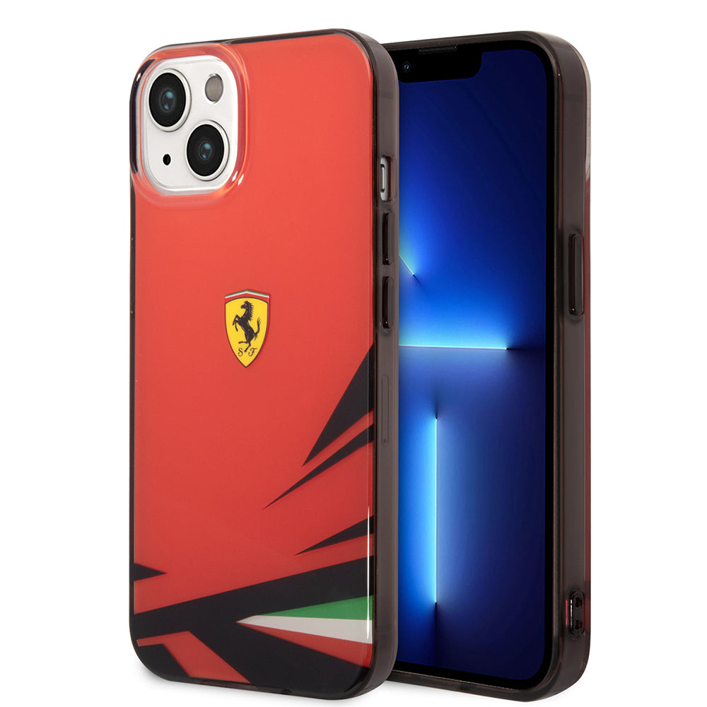 iPhone 14 Kılıf Ferrari Orijinal Lisanslı Baskı Logolu İtalyan Bayrak Baskılı Dizayn Kılıf