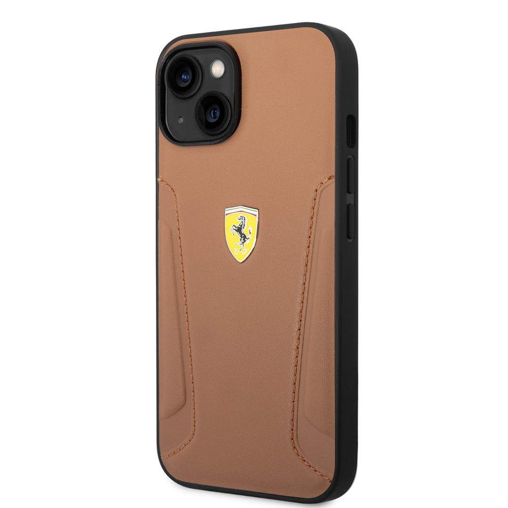 iPhone 14 Kılıf Ferrari Orijinal Lisanslı Deri Kenarları Damgalı Dizayn Kılıf