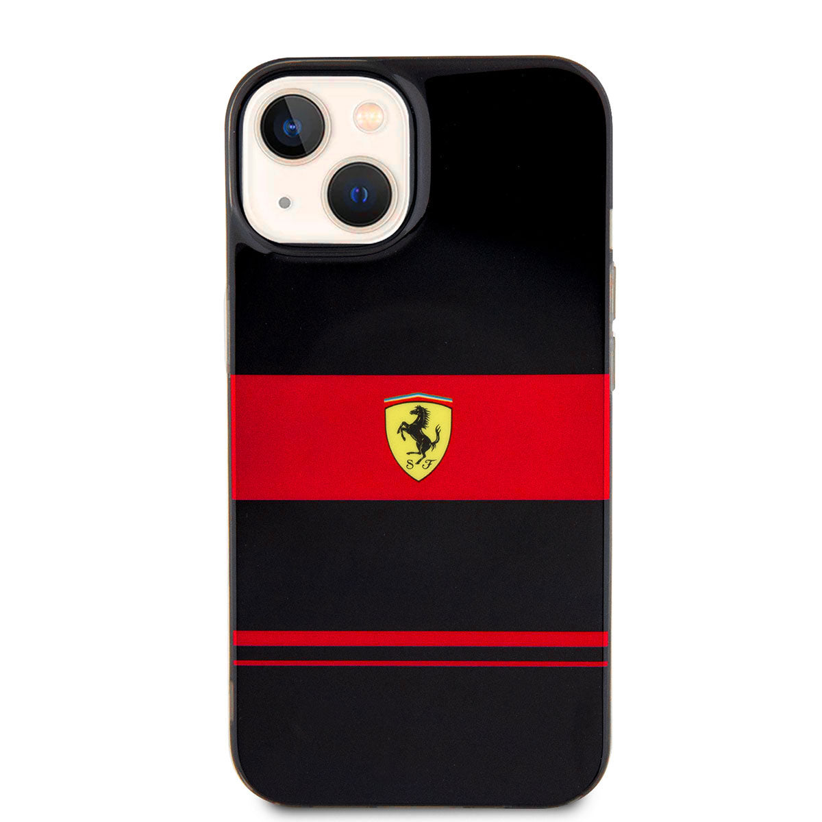 iPhone 14 Kılıf Ferrari Orijinal Lisanslı M-safe Şarj Özellikli Yatay Çizgili Dizayn Kılıf