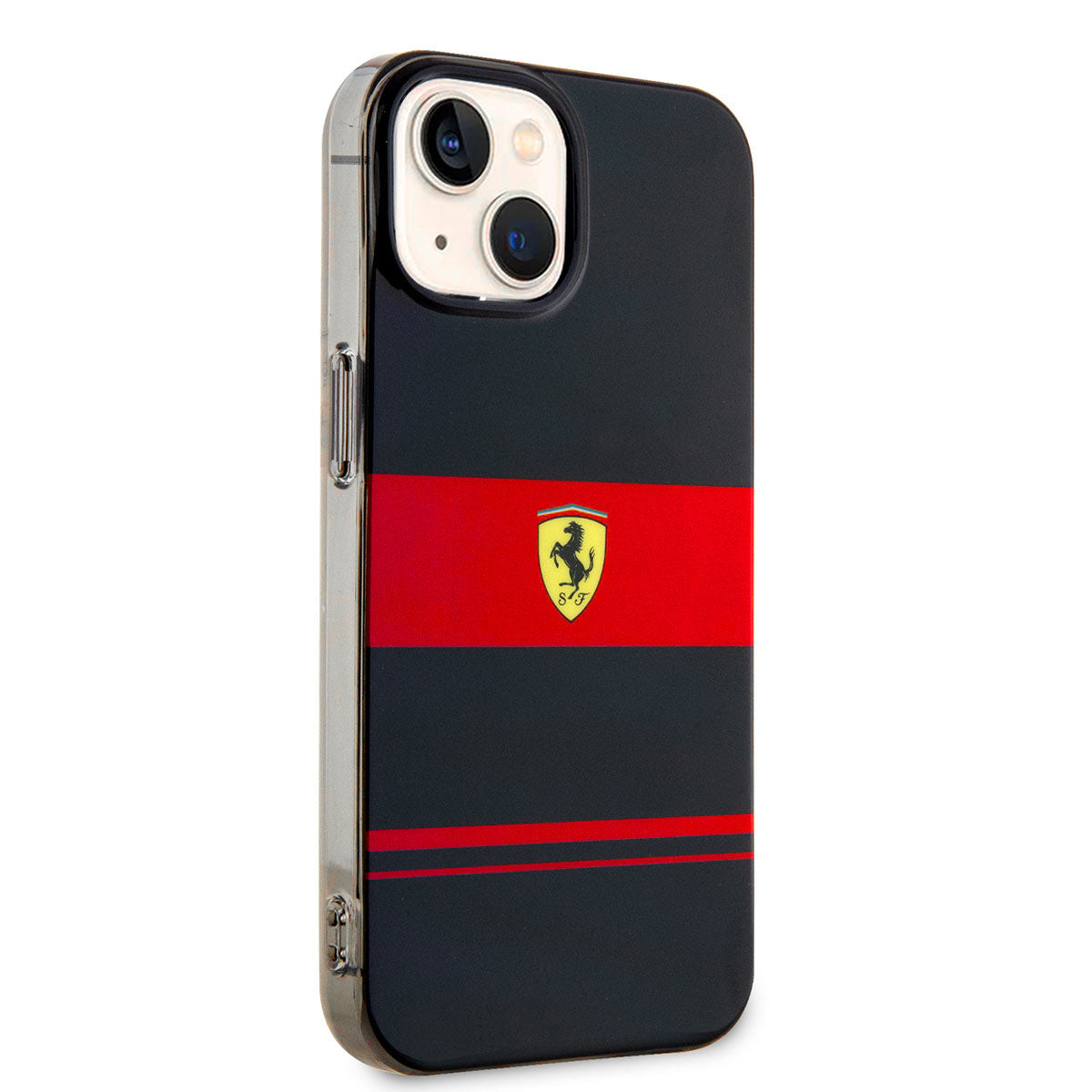 iPhone 14 Kılıf Ferrari Orijinal Lisanslı M-safe Şarj Özellikli Yatay Çizgili Dizayn Kılıf
