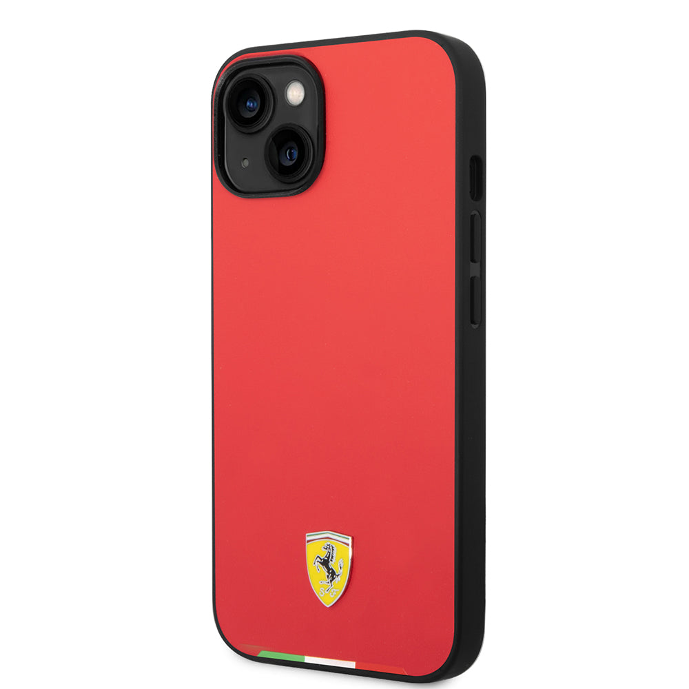 iPhone 14 Kılıf Ferrari Orijinal Lisanslı PU Deri İtalyan Bayrak Dizayn Kılıf