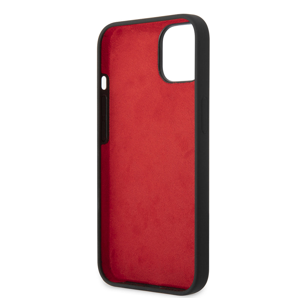 iPhone 14 Kılıf Ferrari Orijinal Lisanslı Silikon Metal Logo Dizayn Kılıf