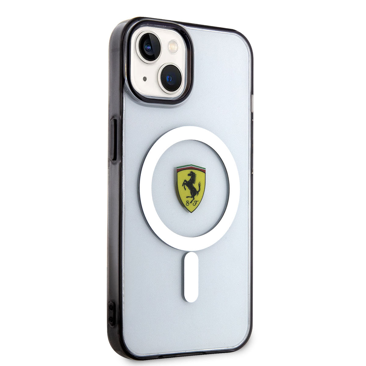 iPhone 14 Kılıf Ferrari M-safe Şarj Özellikli Transparan Dizayn Kılıf