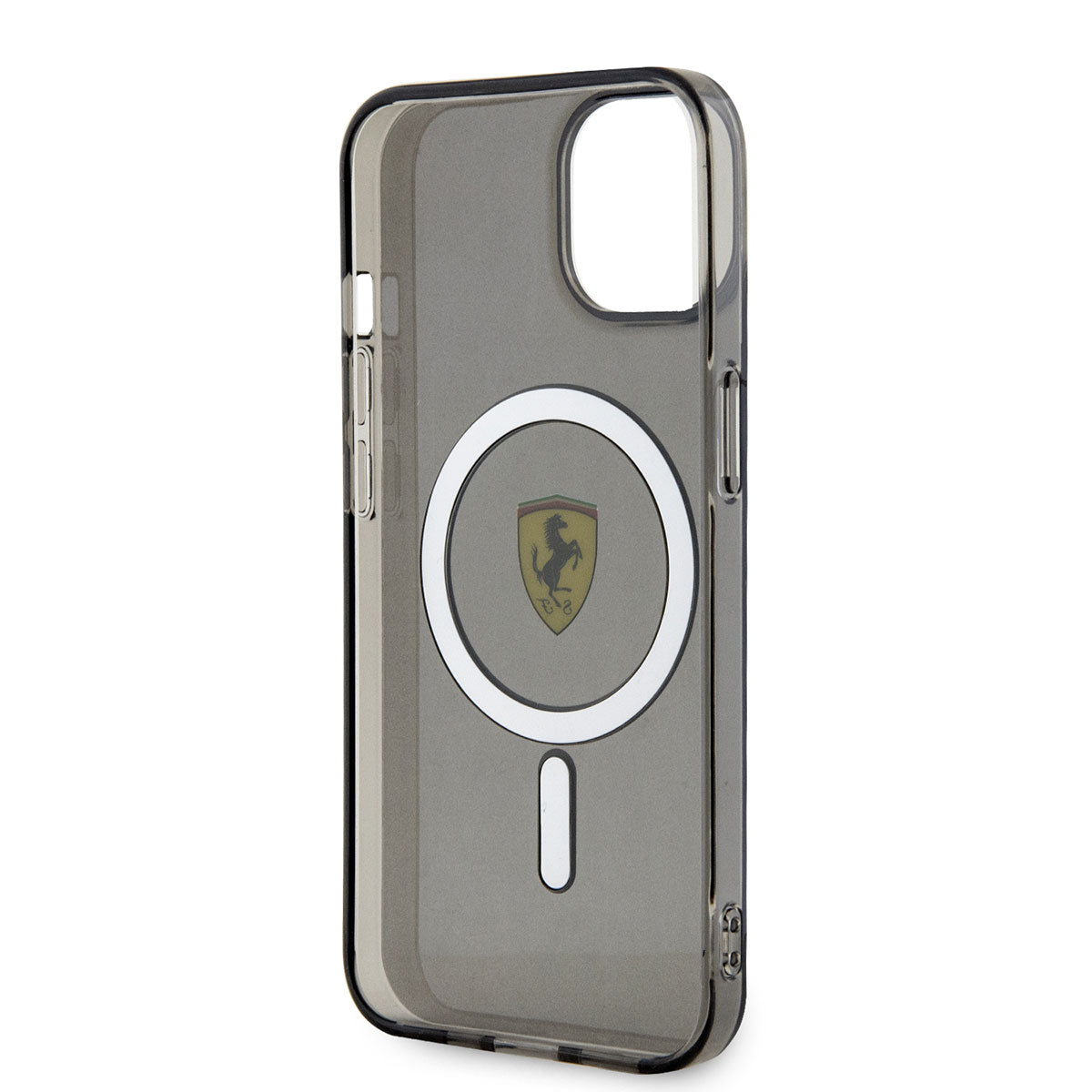 iPhone 14 Kılıf Ferrari M-safe Şarj Özellikli Yarı Transparan Dizayn Kılıf