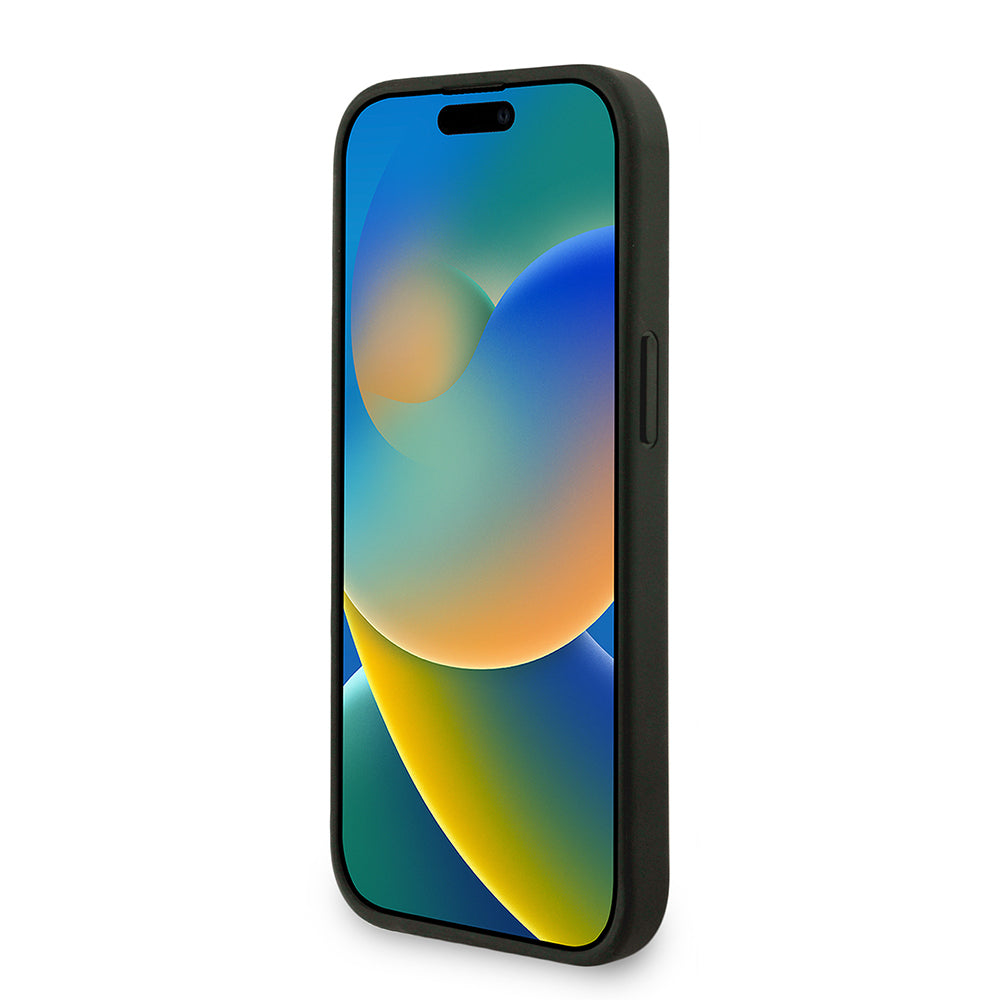 iPhone 14 Kılıf Guess Orijinal Lisanslı M-safe Şarj Özellikli PU Deri Bilek Askı İpli Yazı Logolu Kılıf