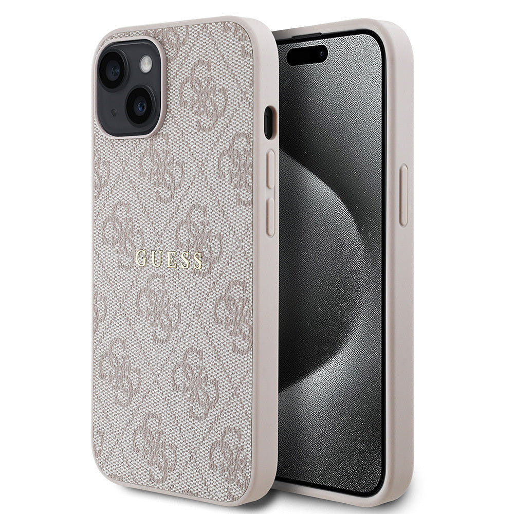 iPhone 14 Kılıf Guess Orijinal Lisanslı M-safe Şarj Özellikli 4G Desen Yazı Logolu Kılıf
