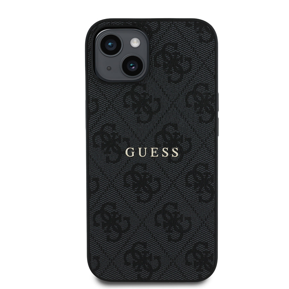 iPhone 14 Kılıf Guess Orijinal Lisanslı M-safe Şarj Özellikli 4G Desen Yazı Logolu Kılıf