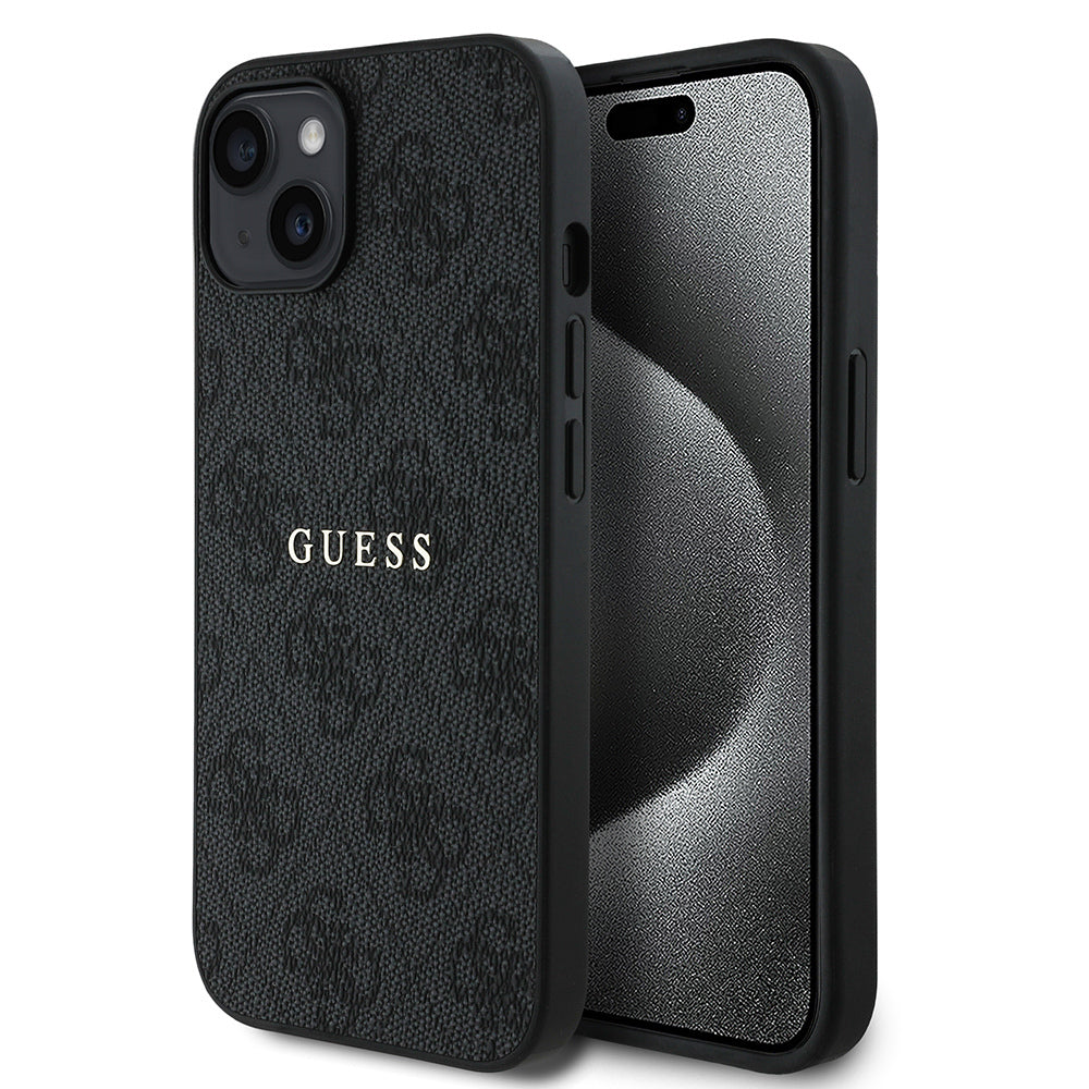 iPhone 14 Kılıf Guess Orijinal Lisanslı M-safe Şarj Özellikli 4G Desen Yazı Logolu Kılıf