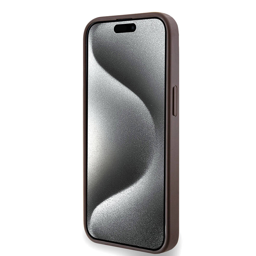 iPhone 14 Kılıf Guess Orijinal Lisanslı M-safe Şarj Özellikli PU Halkalı 4G Desenli Yazı Logolu Kılıf