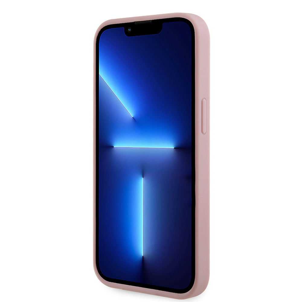 iPhone 14 Kılıf Guess Orijinal Lisanslı Taşlı Arka Yüzey Üçgen Logolu Kılıf