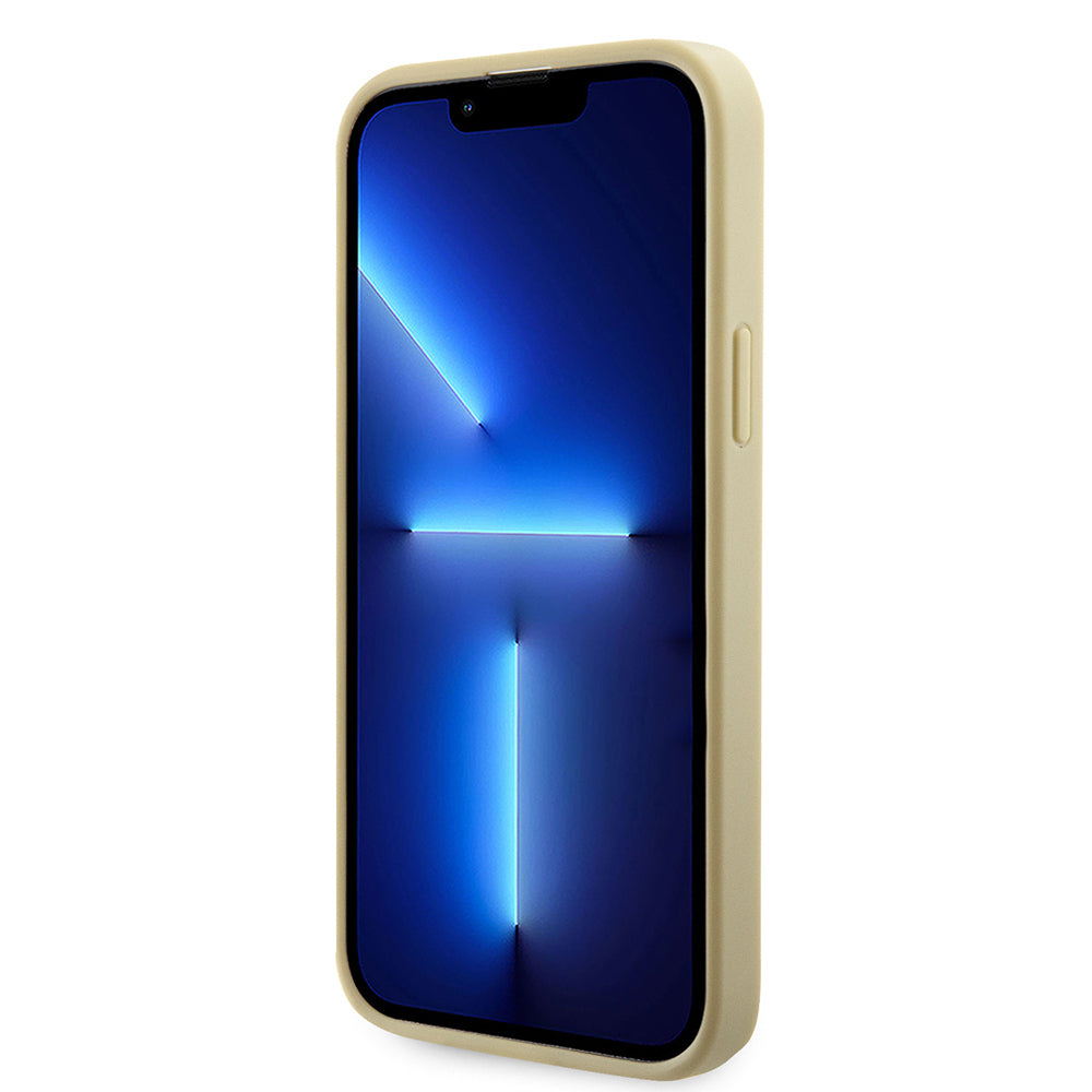 iPhone 14 Kılıf Guess Orijinal Lisanslı Taşlı Arka Yüzey Üçgen Logolu Kılıf