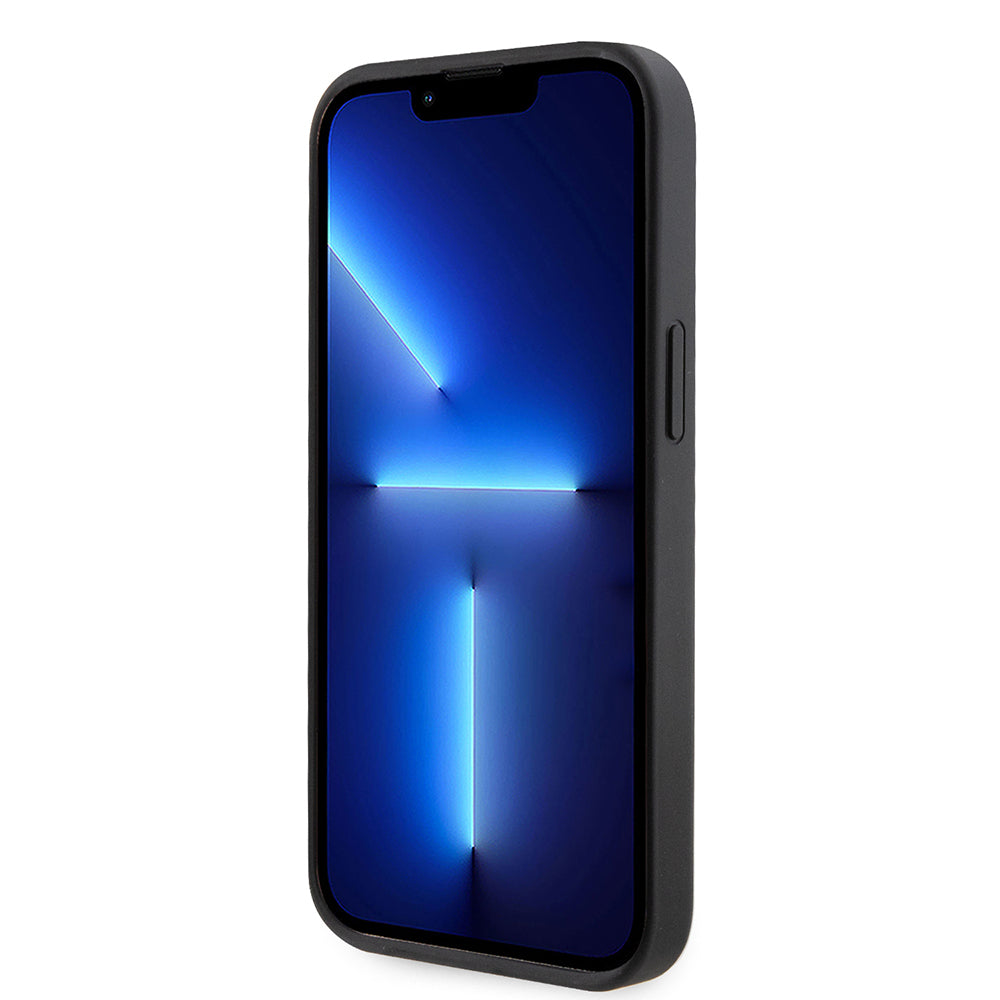 iPhone 14 Kılıf Guess Orijinal Lisanslı Taşlı Arka Yüzey Üçgen Logolu Kılıf