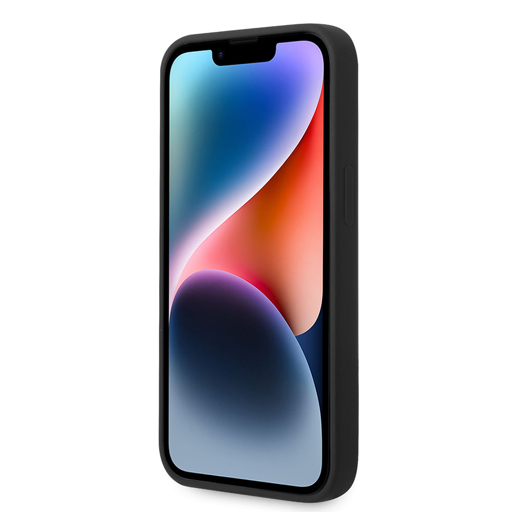 iPhone 14 Kılıf Guess Orijinal Lisanslı Yazı ve Taşlı 4G Logolu Silikon Kılıf