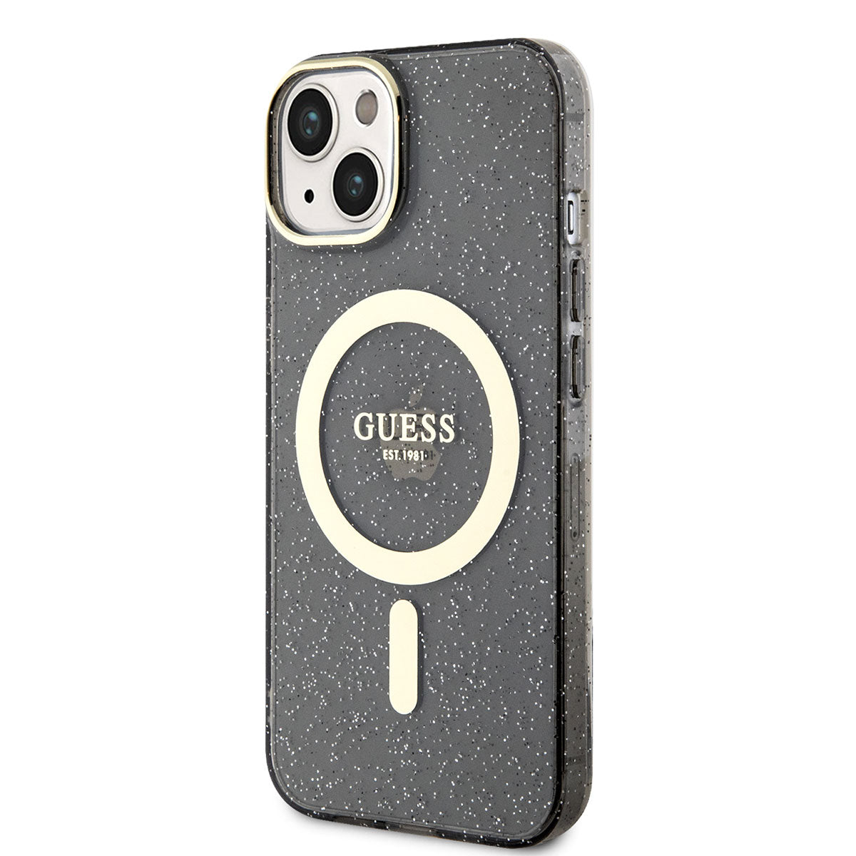 iPhone 14 Kılıf GUESS M-safe Şarj Özellikli Glitter Kılıf