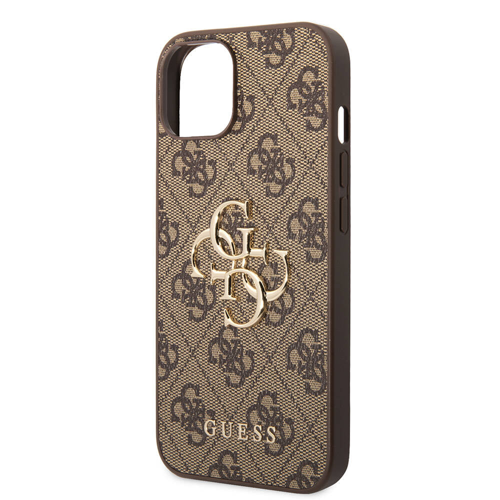 iPhone 14 Kılıf Guess PU Deri Büyük Metal Logo Dizaynlı Kılıf