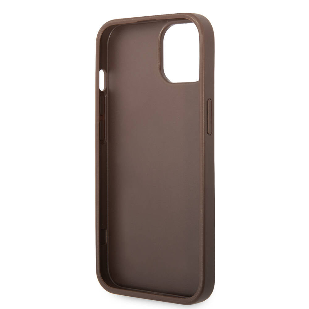 iPhone 14 Kılıf Guess PU Deri Büyük Metal Logo Dizaynlı Kılıf