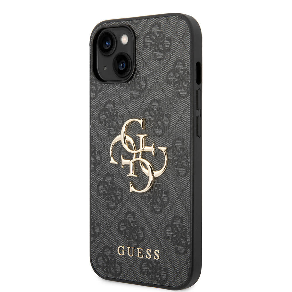 iPhone 14 Kılıf Guess PU Deri Büyük Metal Logo Dizaynlı Kılıf