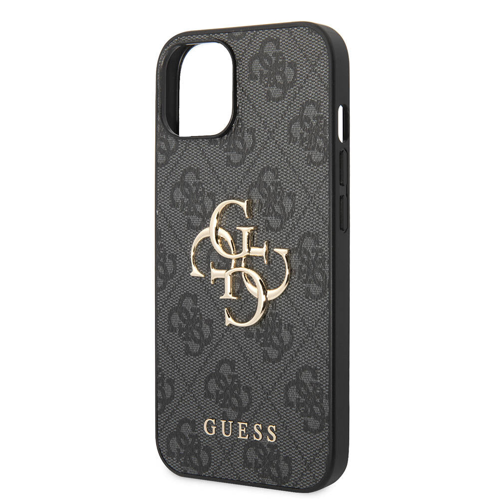 iPhone 14 Kılıf Guess PU Deri Büyük Metal Logo Dizaynlı Kılıf