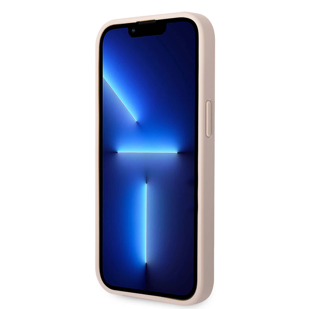 iPhone 14 Kılıf Guess PU Deri Büyük Metal Logo Dizaynlı Kılıf