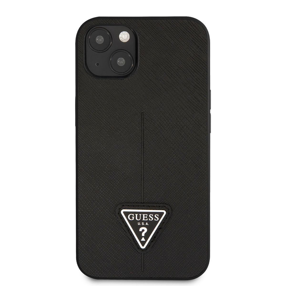 iPhone 14 Kılıf GUESS PU Safran Deri Üçgen Logo Dizayn Kılıf