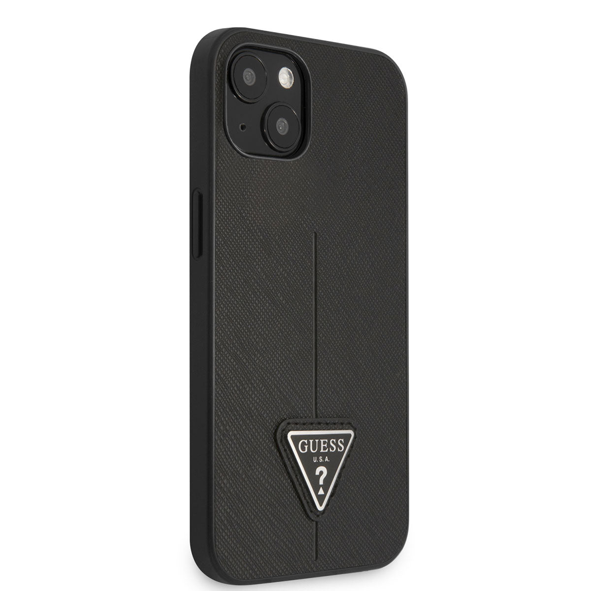 iPhone 14 Kılıf GUESS PU Safran Deri Üçgen Logo Dizayn Kılıf