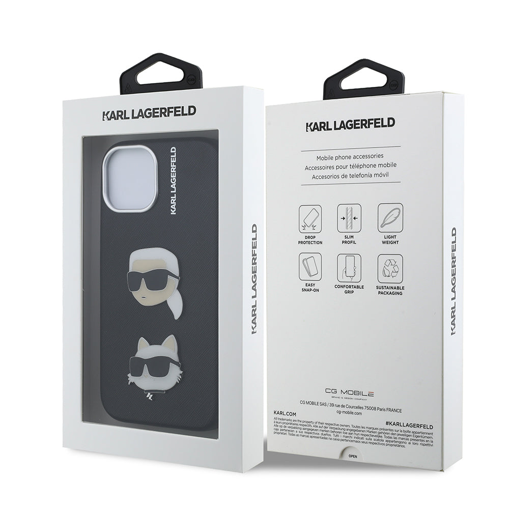 iPhone 14 Kılıf Karl Lagerfeld Orijinal Lisanslı K&C Heads Pin Kılıf