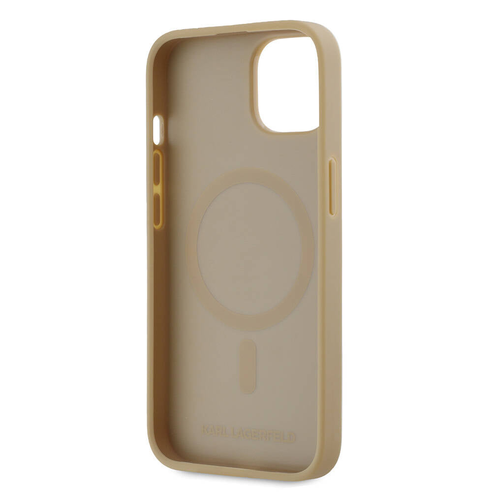 iPhone 14 Kılıf Karl Lagerfeld Orijinal Lisanslı M-safe Şarj Özellikli KL Yazılı Hot Stamp Kılıf