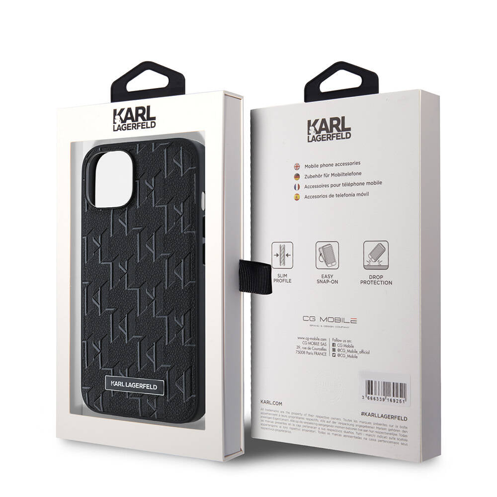 iPhone 14 Kılıf Karl Lagerfeld orijinal Lisanslı M-safe Şarj Özellikli KL Yazılı Hot Stamp Kılıf