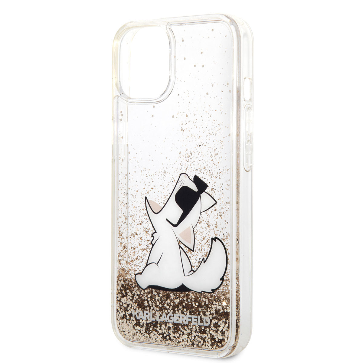 iPhone 14 Kılıf Karl Lagerfeld Sıvılı Simli Choupette Dizayn Kılıf