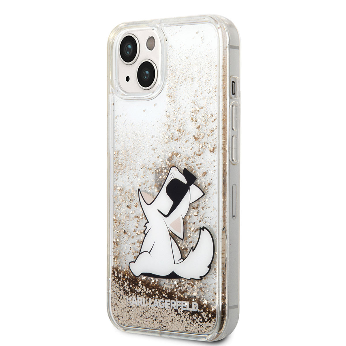 iPhone 14 Kılıf Karl Lagerfeld Sıvılı Simli Choupette Dizayn Kılıf
