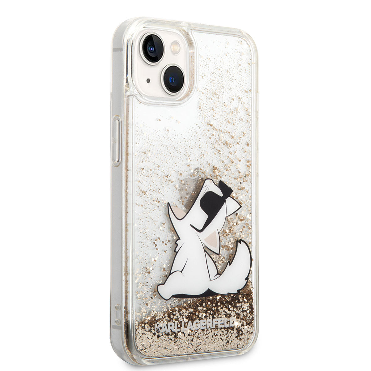 iPhone 14 Kılıf Karl Lagerfeld Sıvılı Simli Choupette Dizayn Kılıf