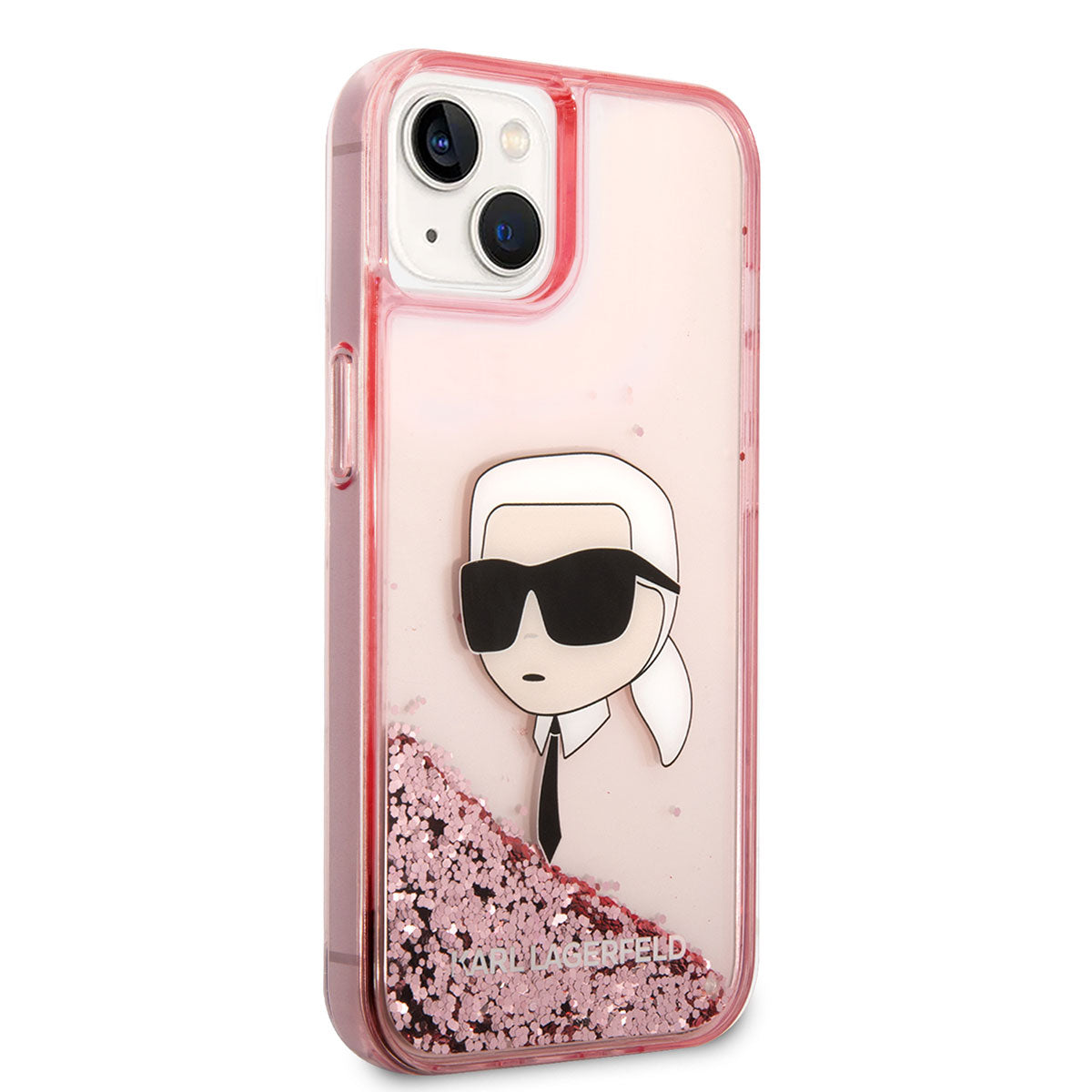iPhone 14 Kılıf Karl Lagerfeld Sıvılı Simli Karl Head Dizayn Kılıf