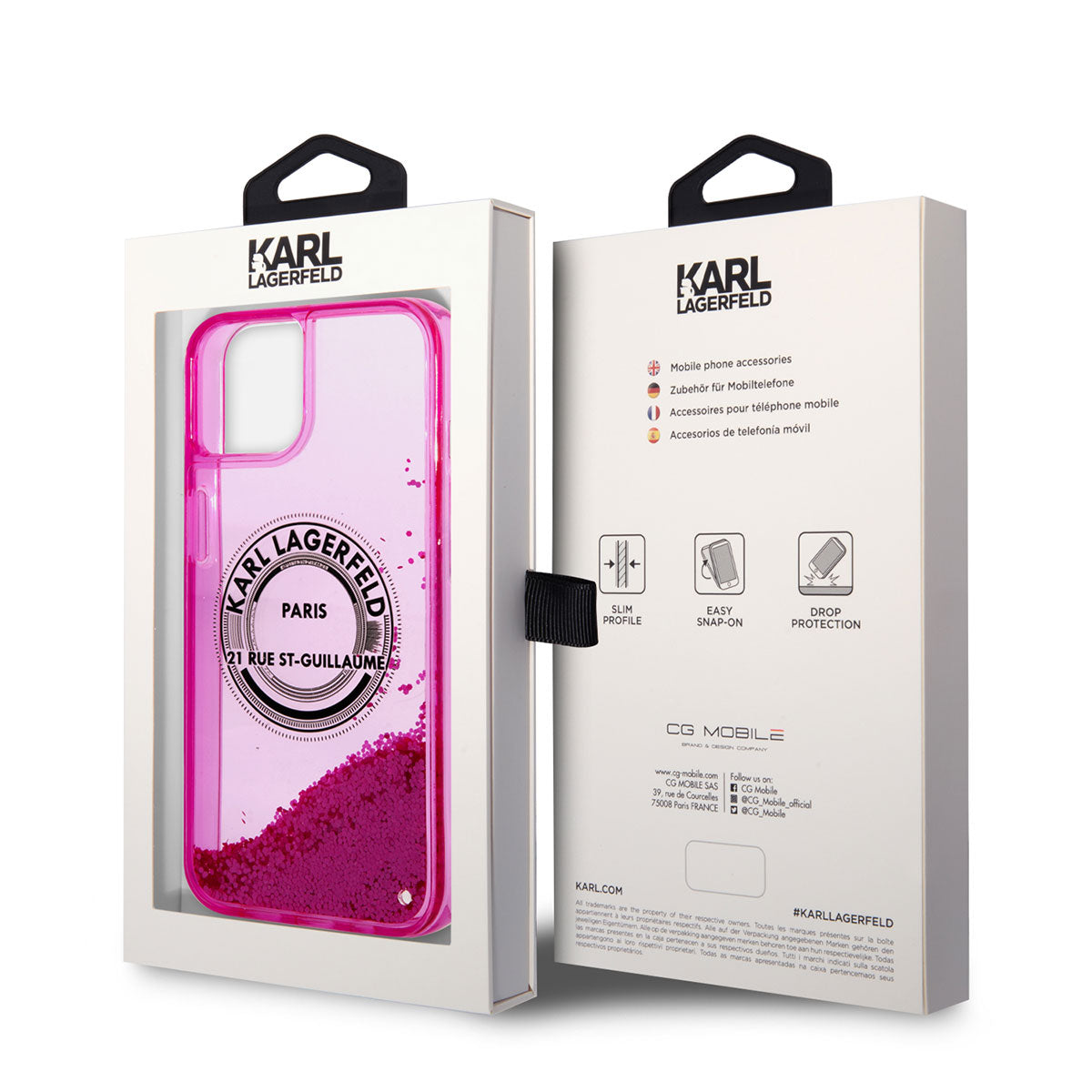 iPhone 14 Kılıf Karl Lagerfeld Sıvılı Simli RSG Dizayn Kılıf