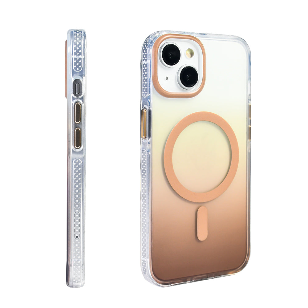 iPhone 14 Kılıf M-safe Şarj Özellikli Transparan Renk Geçişli Zore Toros Kılıf