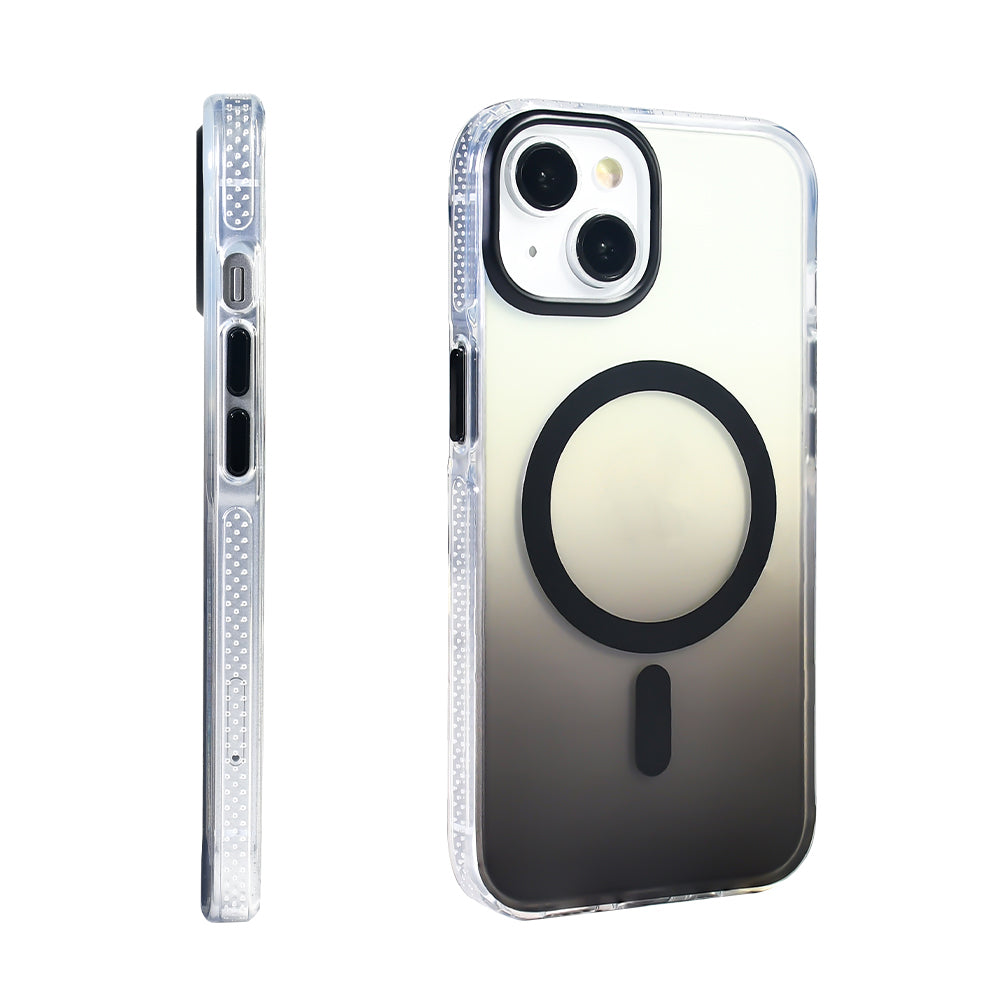 iPhone 14 Kılıf M-safe Şarj Özellikli Transparan Renk Geçişli Zore Toros Kılıf