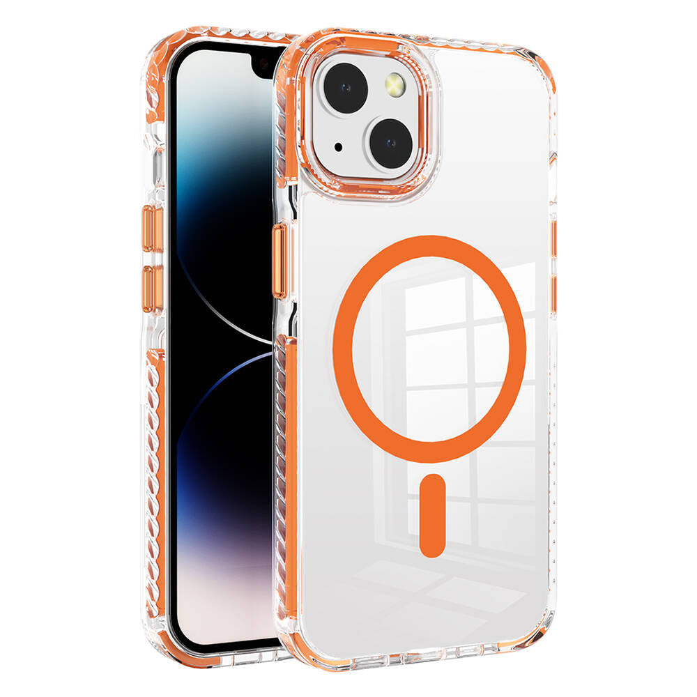 iPhone 14 Kılıf M-safe Şarj Özellikli Airbagli Takılabilir Askı Aparatlı Zore Nana Kılıf