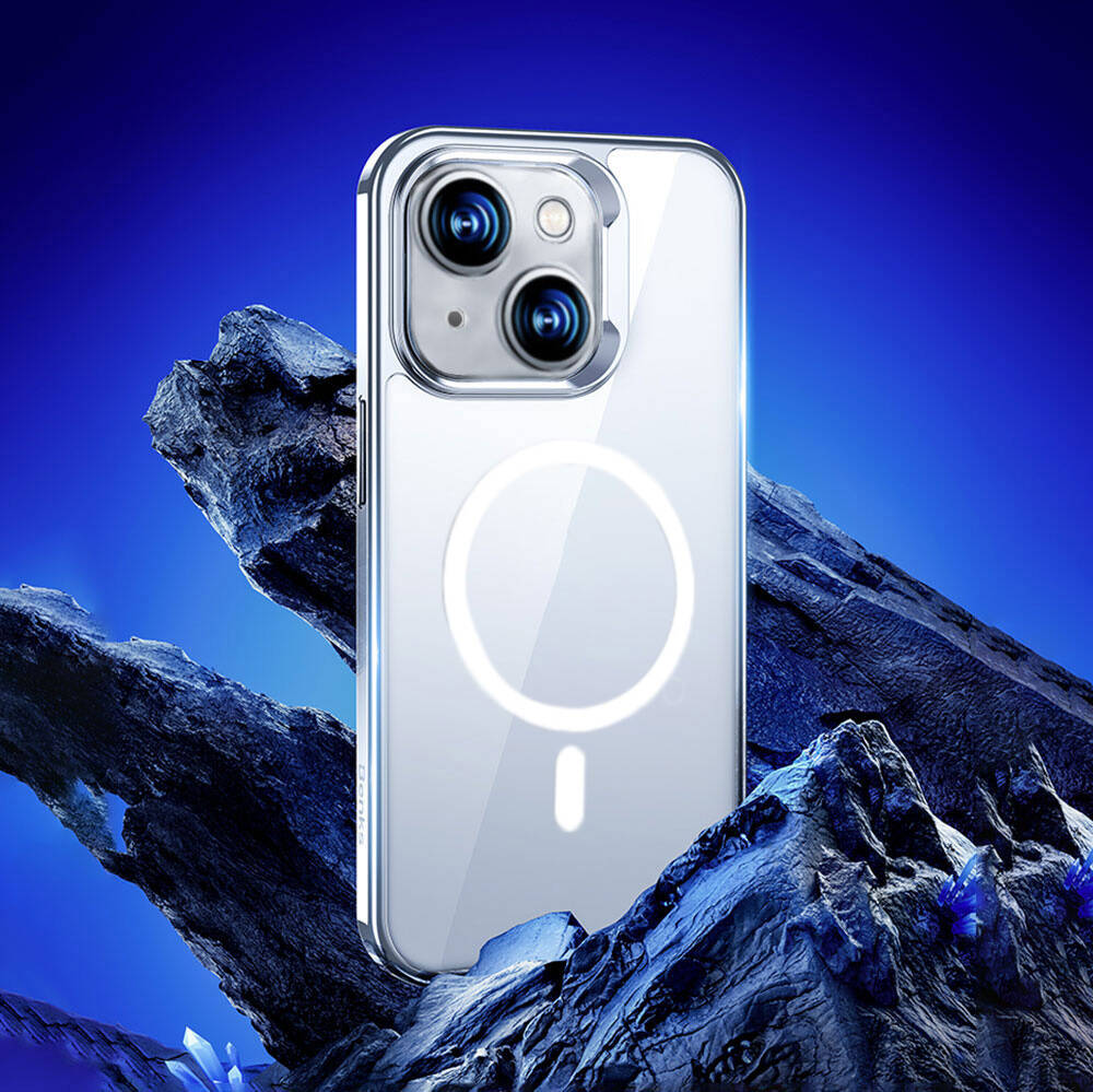 iPhone 14 Kılıf M-safe Şarj Özellikli Cam Yüzey Benks Electroplated Kılıf