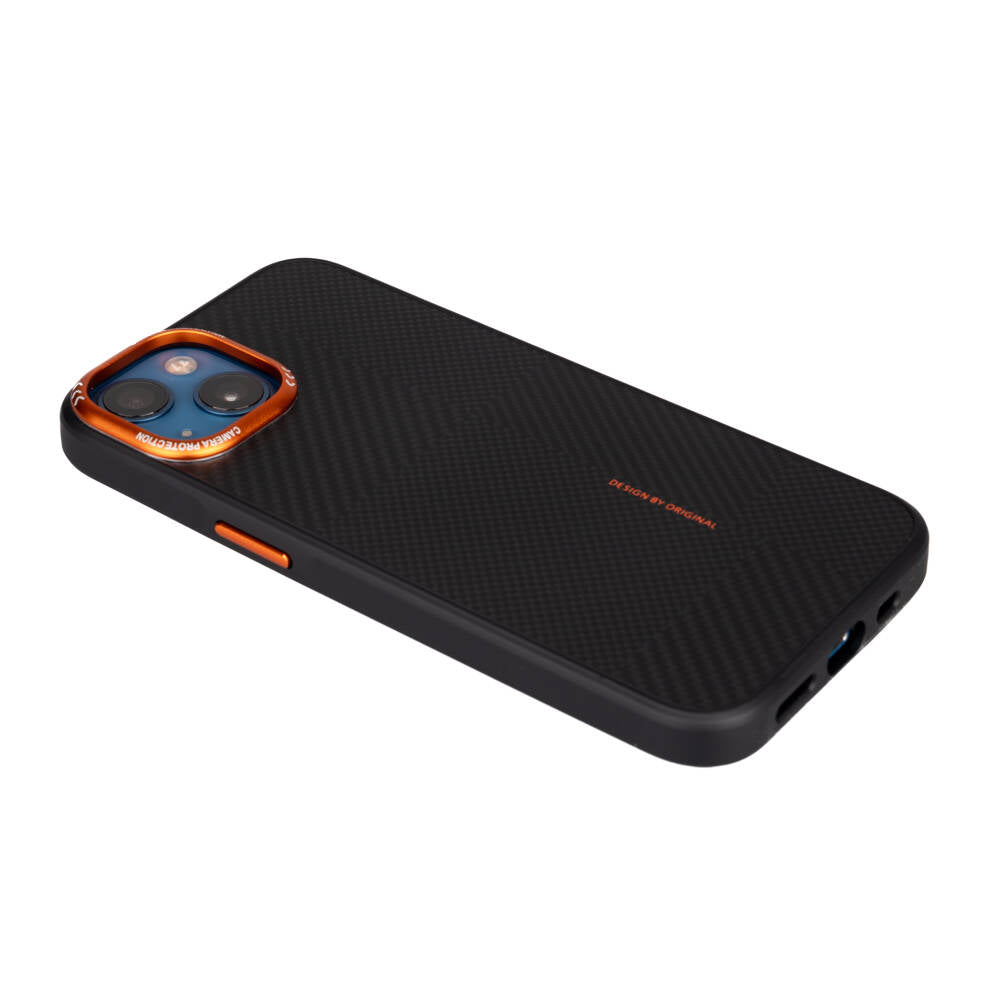 iPhone 14 Kılıf M-safe Şarj Özellikli Karbon Fiber Görünümlü Zore Kamp Kılıf