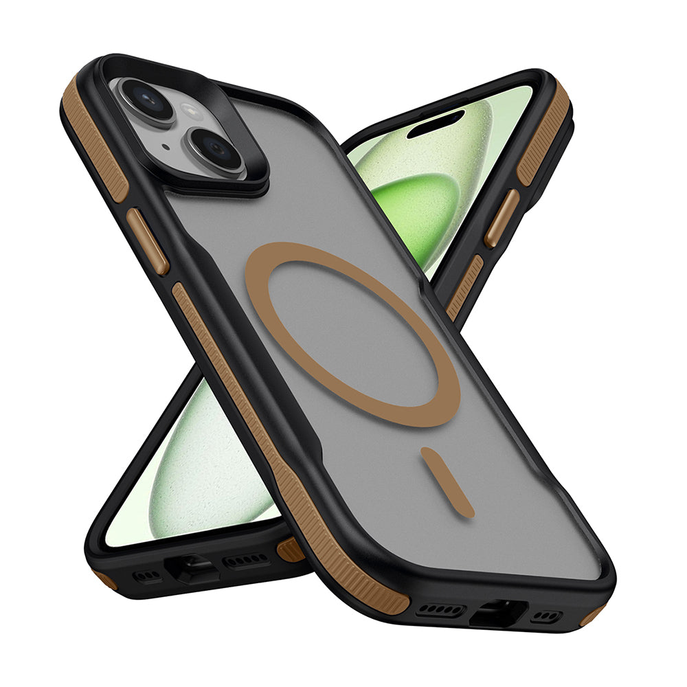 iPhone 14 Kılıf M-safe Şarj Özellikli Renkli Kenar Airbag Şeritli Zore Lamer Kılıf
