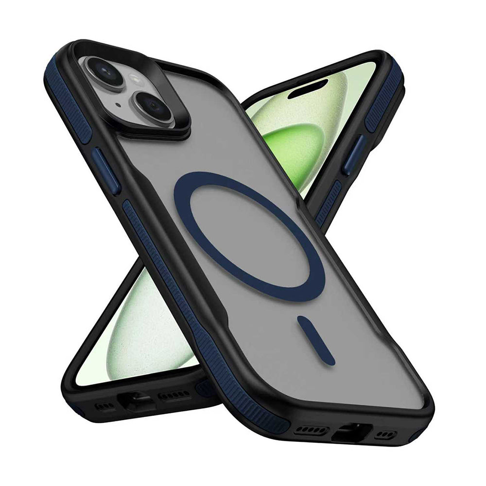 iPhone 14 Kılıf M-safe Şarj Özellikli Renkli Kenar Airbag Şeritli Zore Lamer Kılıf